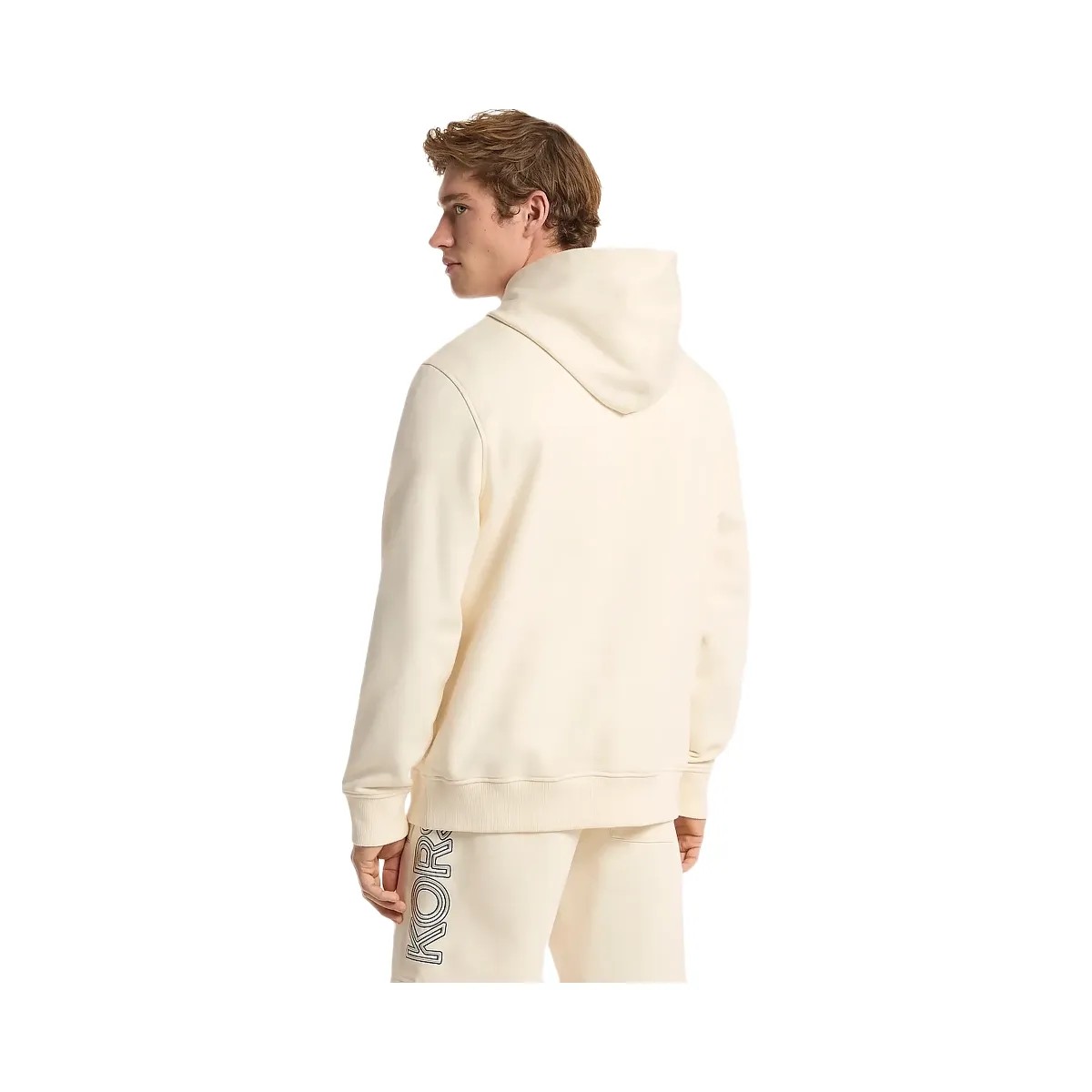 Michael Kors Logo Cotton Hoodie Bone - HypeFly India View 2