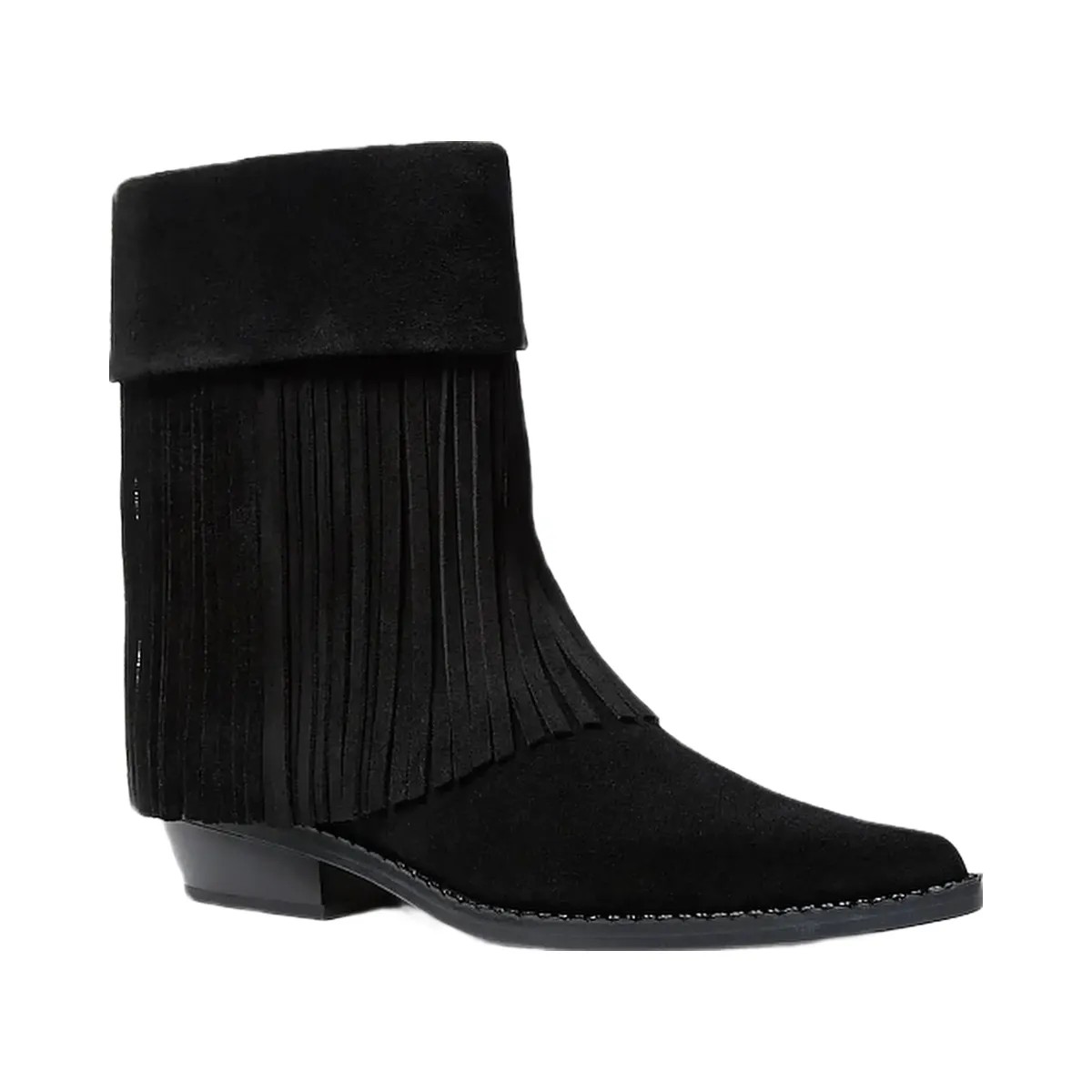 Michael Kors Nash Fringed Suede Boot Black - HypeFly India View 1