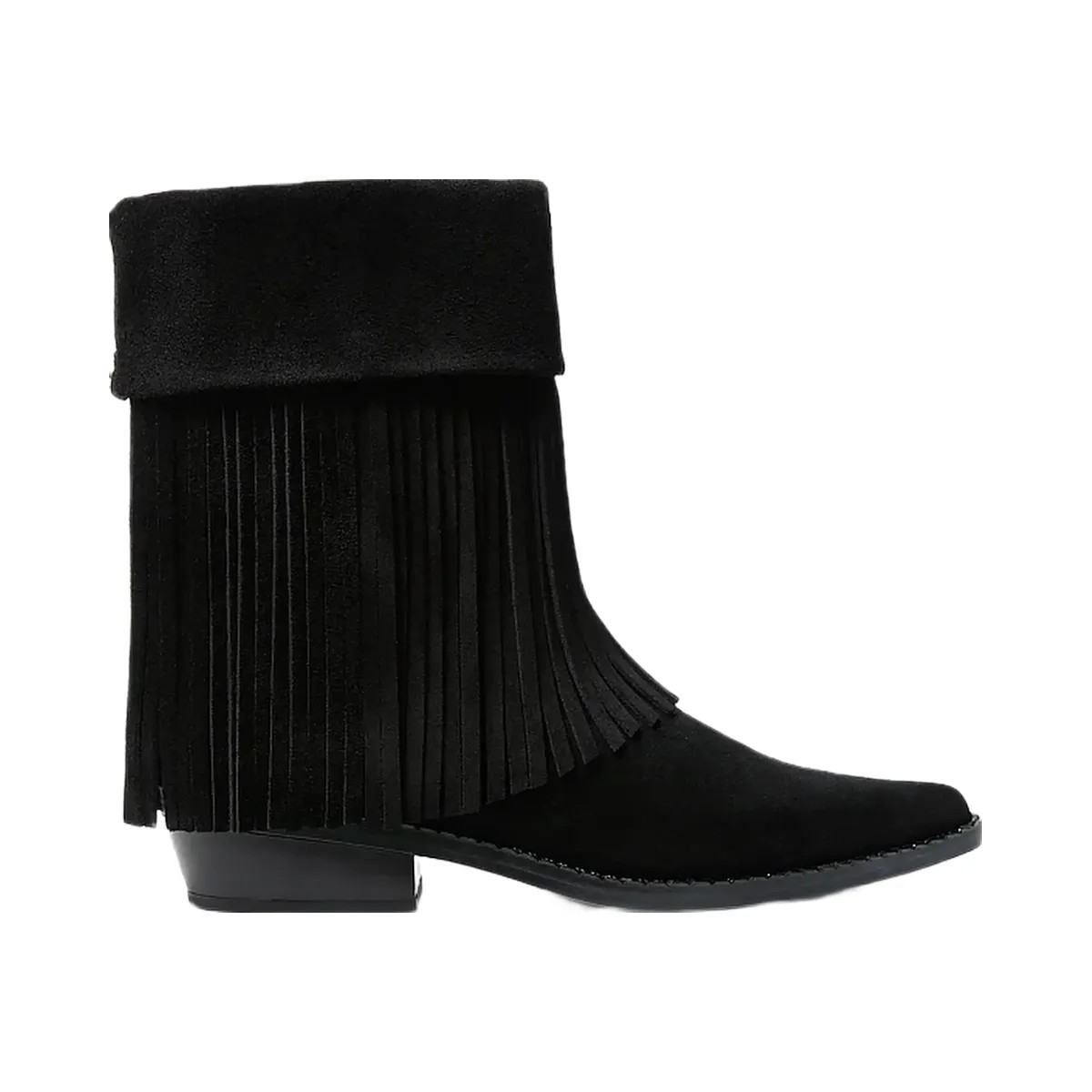 Michael Kors Nash Fringed Suede Boot Black - HypeFly India View 2