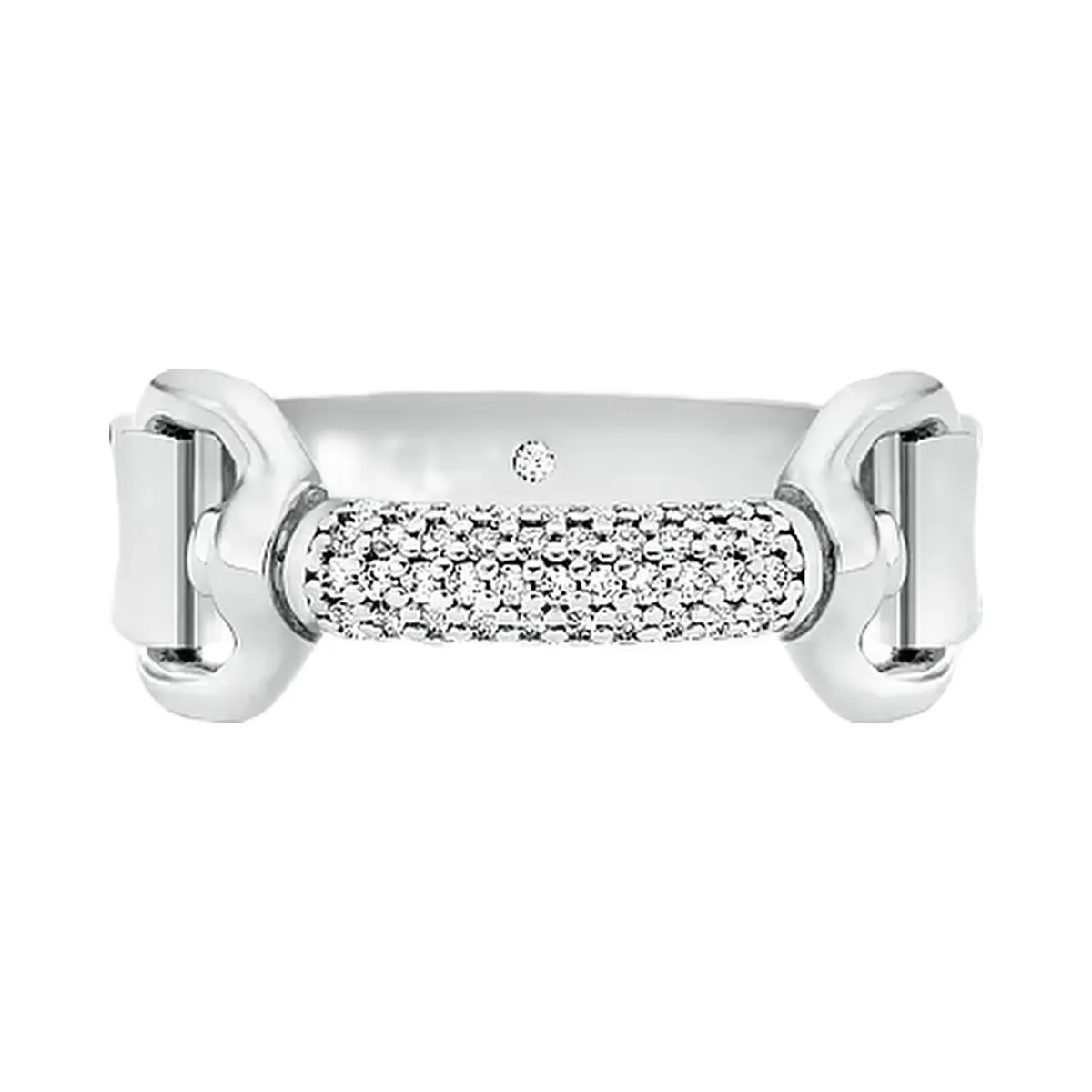 Michael Kors Pavé Horsebit Ring Silver - HypeFly India View 1