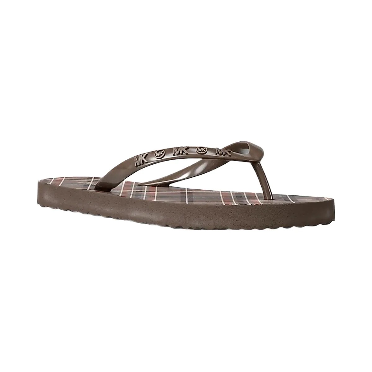 Michael Kors Plaid Print Flip Flop Mushroom - HypeFly India View 1