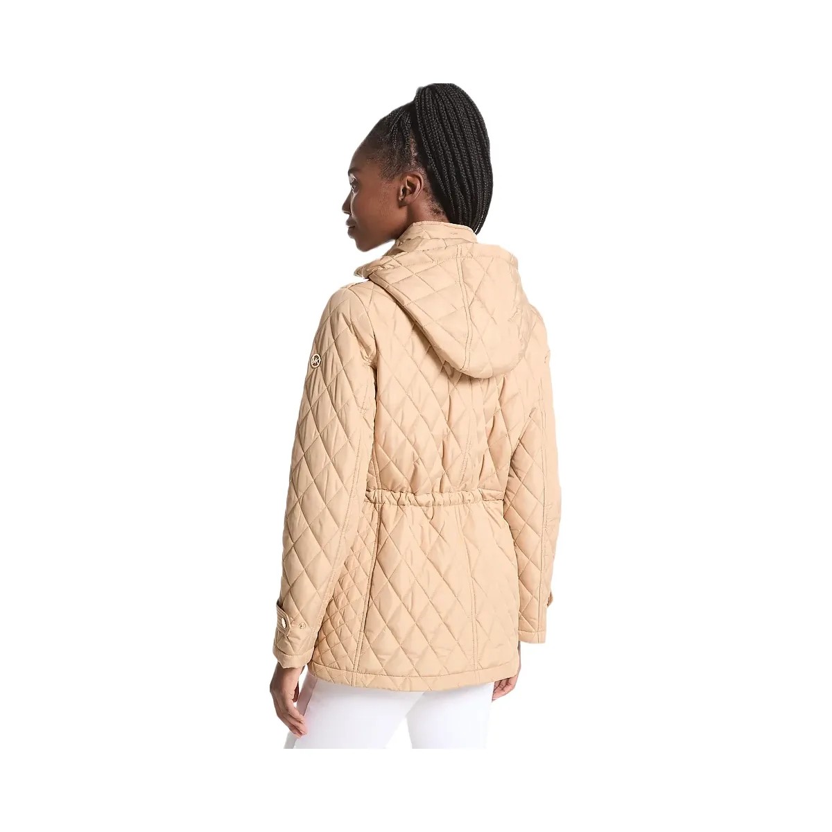 Michael Kors Quilted Hooded Jacket Khaki - HypeFly India View 2