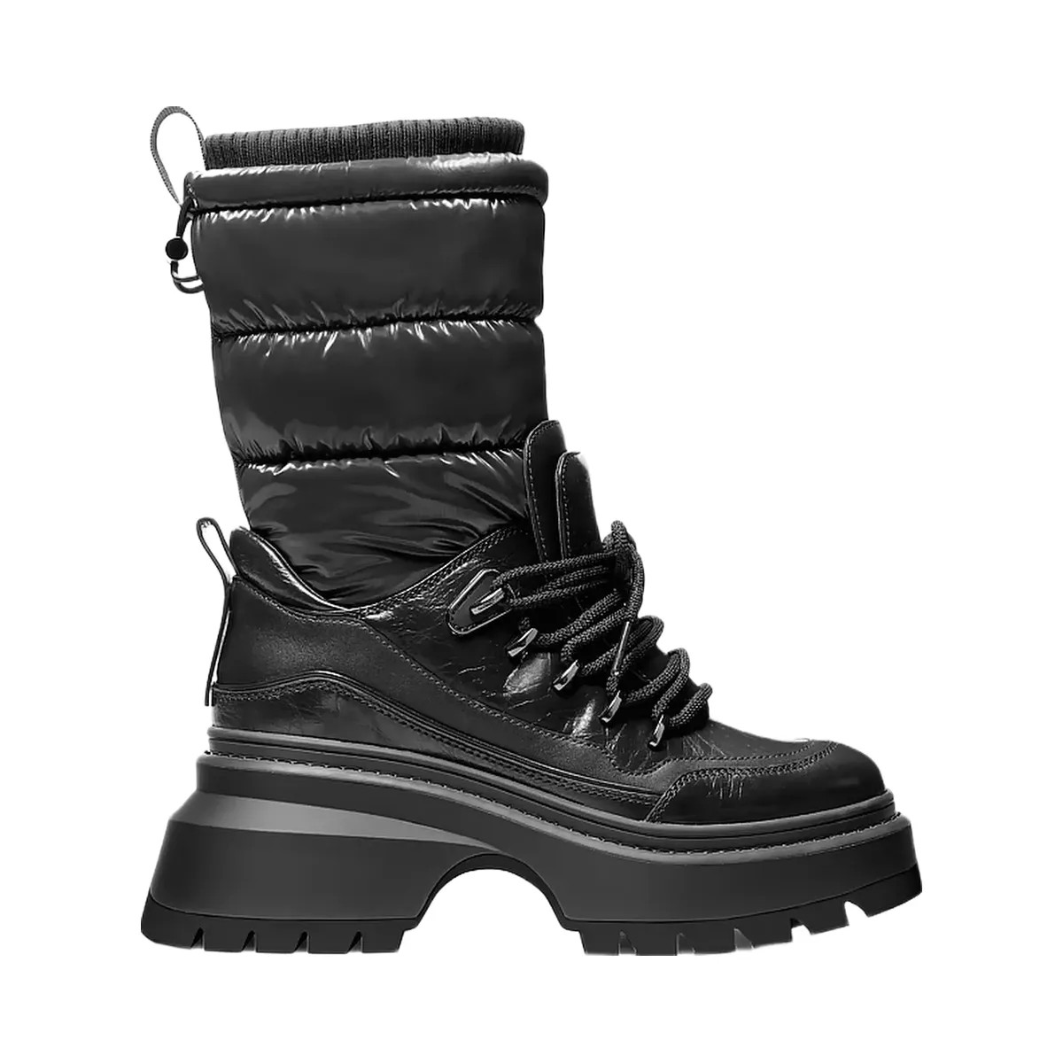 Michael Kors Shiloh Mixed-Media Boot Black - HypeFly India View 2