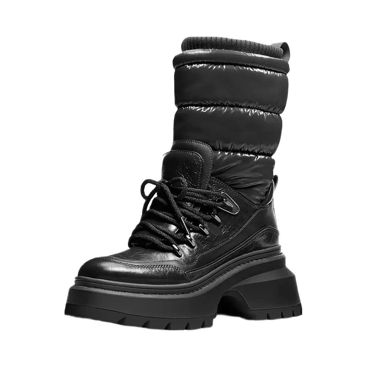 Michael Kors Shiloh Mixed-Media Boot Black - HypeFly India View 4