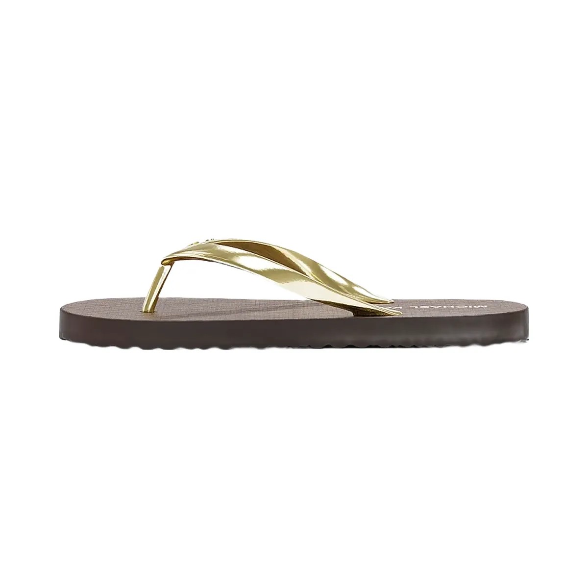 Michael Kors Signature Logo Flip Flops Brown - HypeFly India View 3