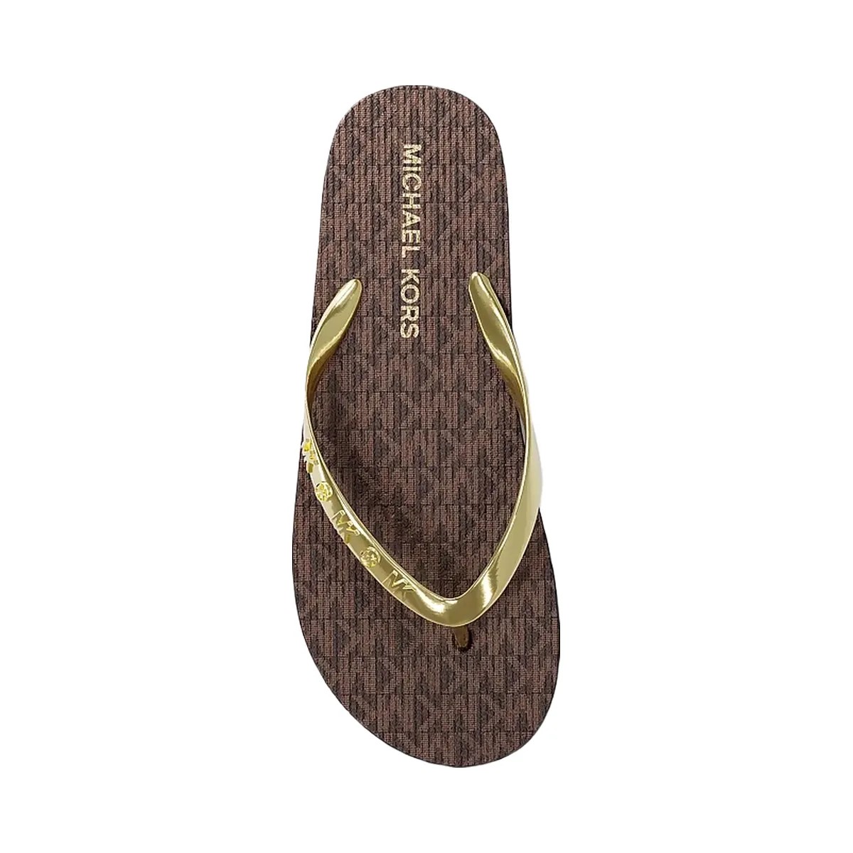 Michael Kors Signature Logo Flip Flops Brown - HypeFly India View 5