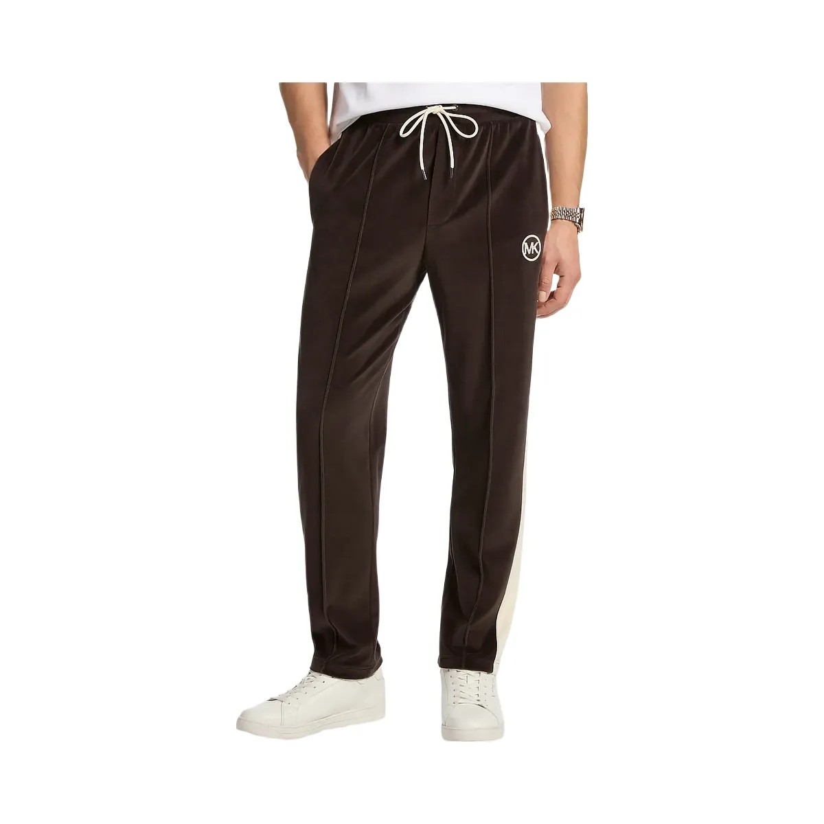 Michael Kors Stripe Velour Joggers Black - HypeFly India View 1