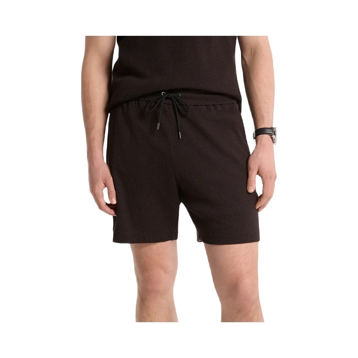 Michael Kors Waffle Knit Shorts Black - HypeFly India View 1