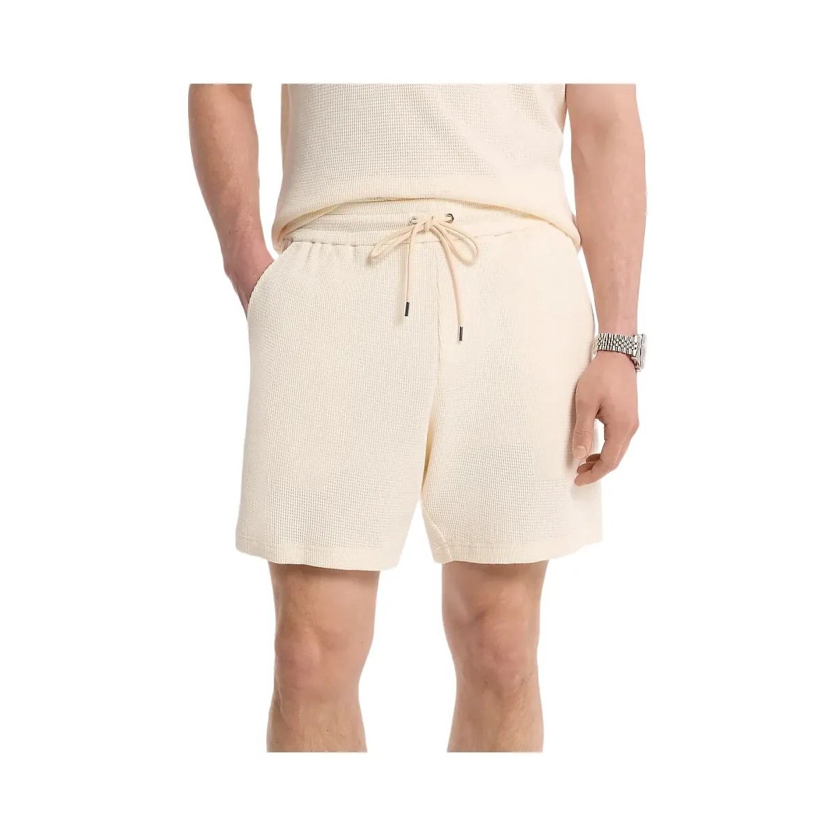 Michael Kors Waffle Knit Shorts Lt Cream - HypeFly India View 1
