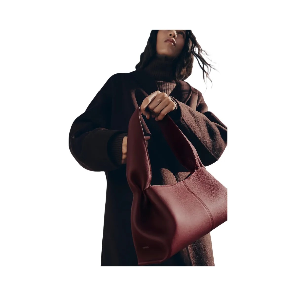 Polène Numéro Neuf East West - Textured Black Cherry - HypeFly India View 3
