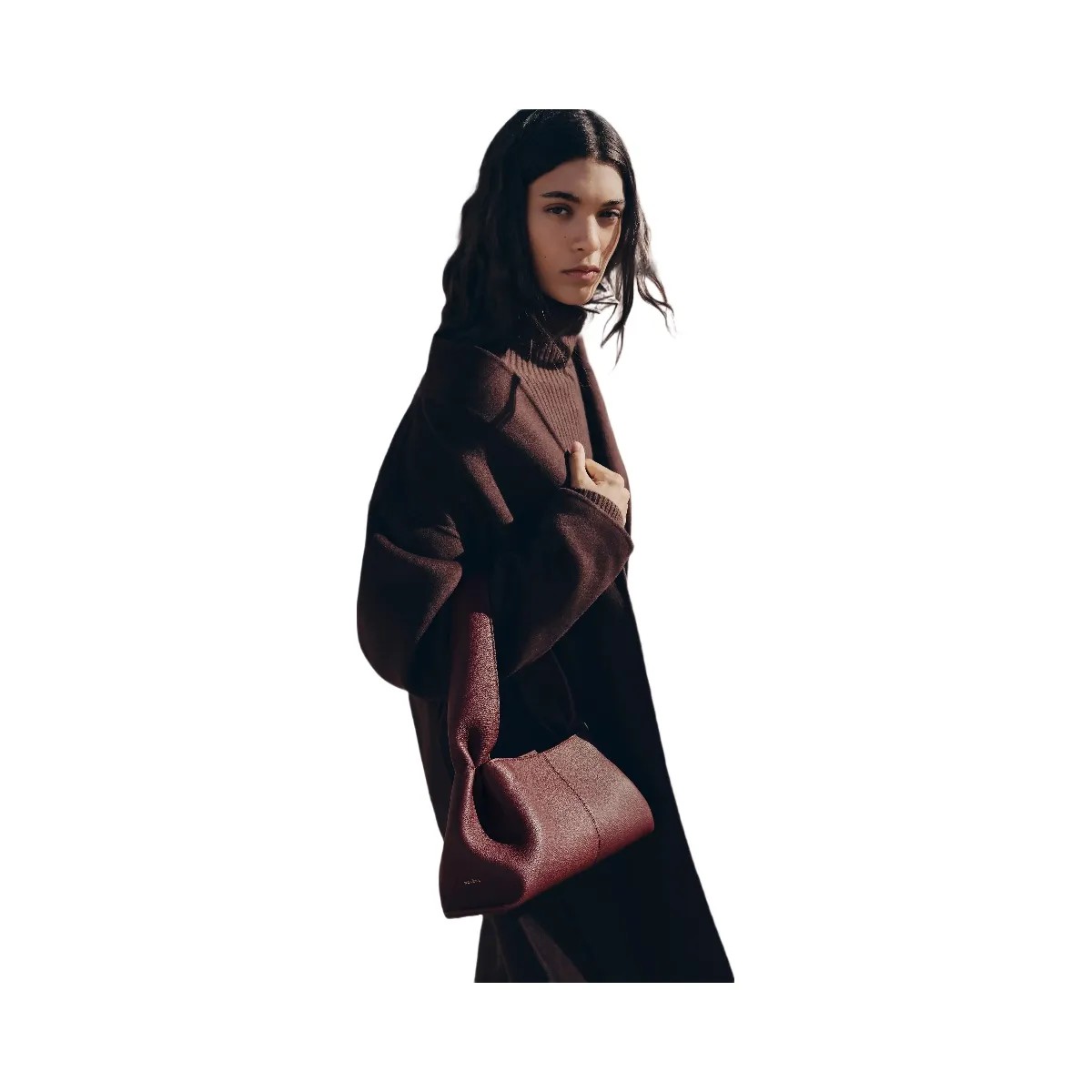 Polène Numéro Neuf East West - Textured Black Cherry - HypeFly India View 4