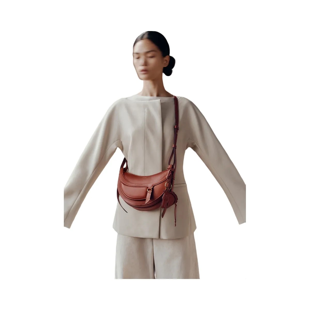 Polène Numéro Dix Galop Leather Bag Cognac - HypeFly India View 2