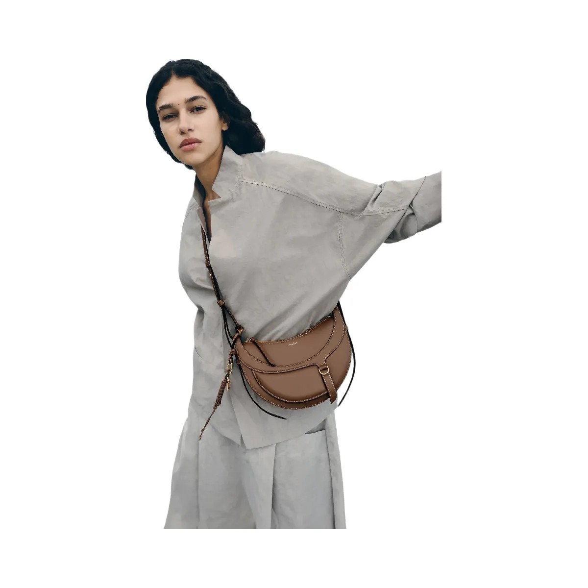 Polène Numéro Dix Galop Leather Bag Root - HypeFly India View 3