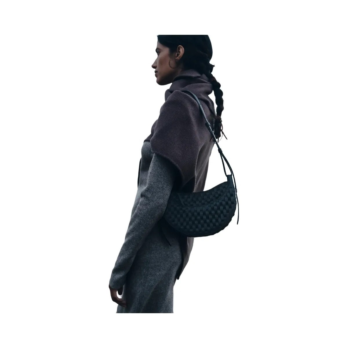 Polène Numéro Dix Onda Leather Bag Black - HypeFly India View 2