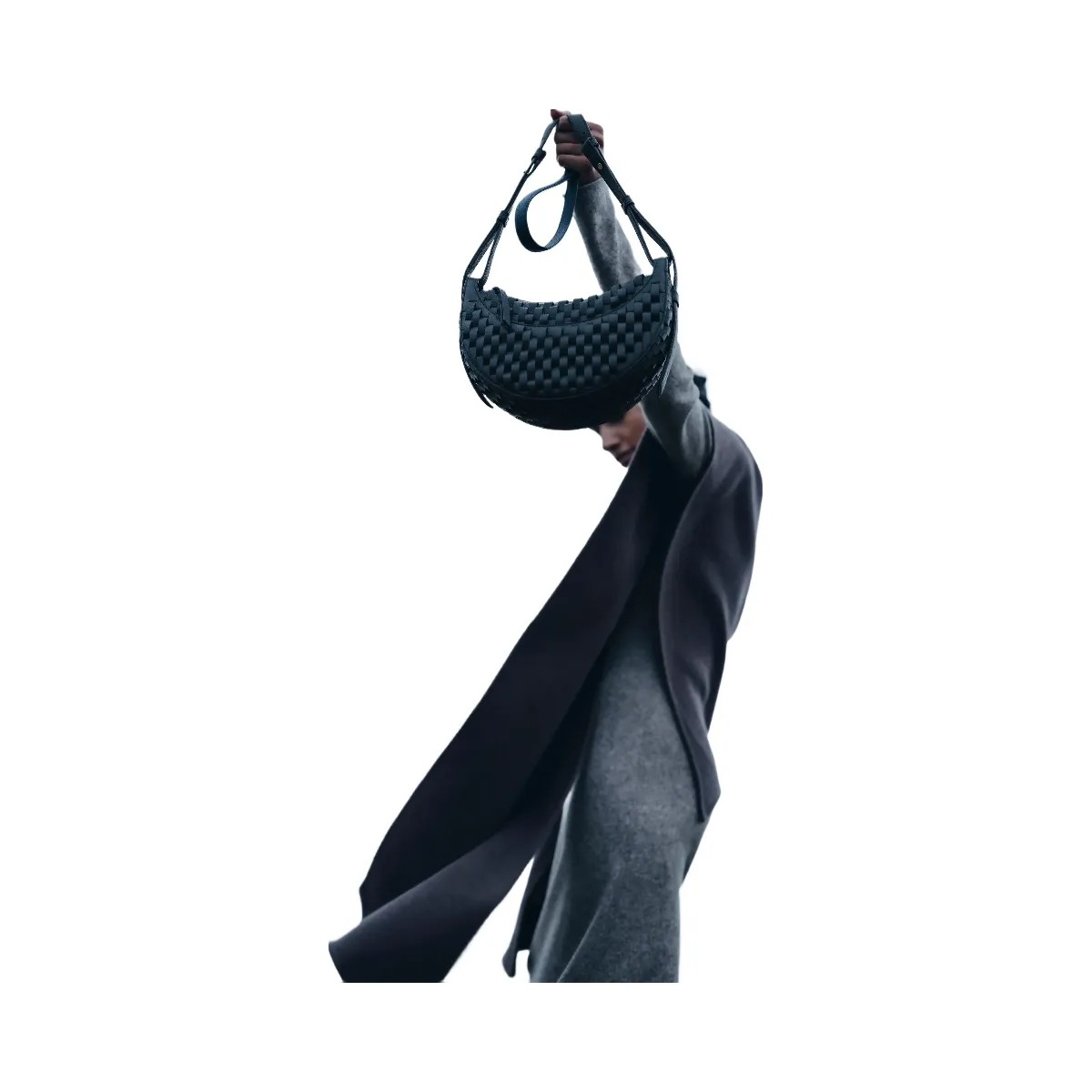 Polène Numéro Dix Onda Leather Bag Black - HypeFly India View 4