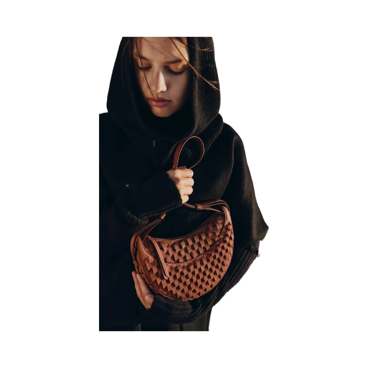 Polène Numéro Dix Onda Leather Bag Cognac - HypeFly India View 3