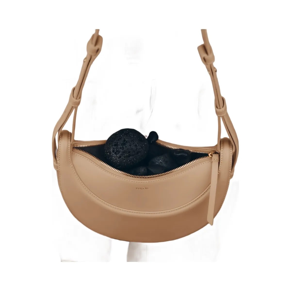 Polène Numéro Dix Smooth Leather Bag Beige - HypeFly India View 5