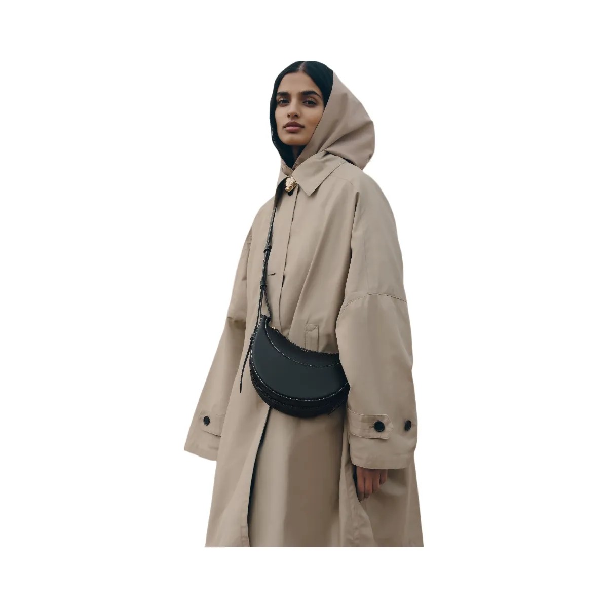 Polène Numéro Dix Smooth Leather Bag Black - HypeFly India View 2