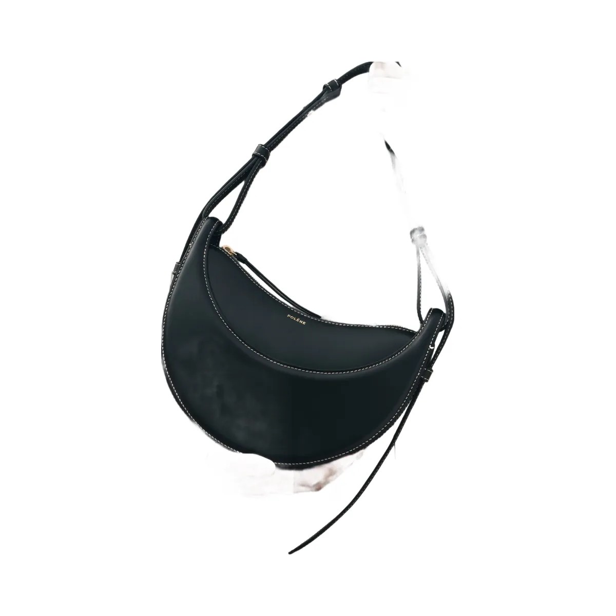 Polène Numéro Dix Smooth Leather Bag Black - HypeFly India View 5