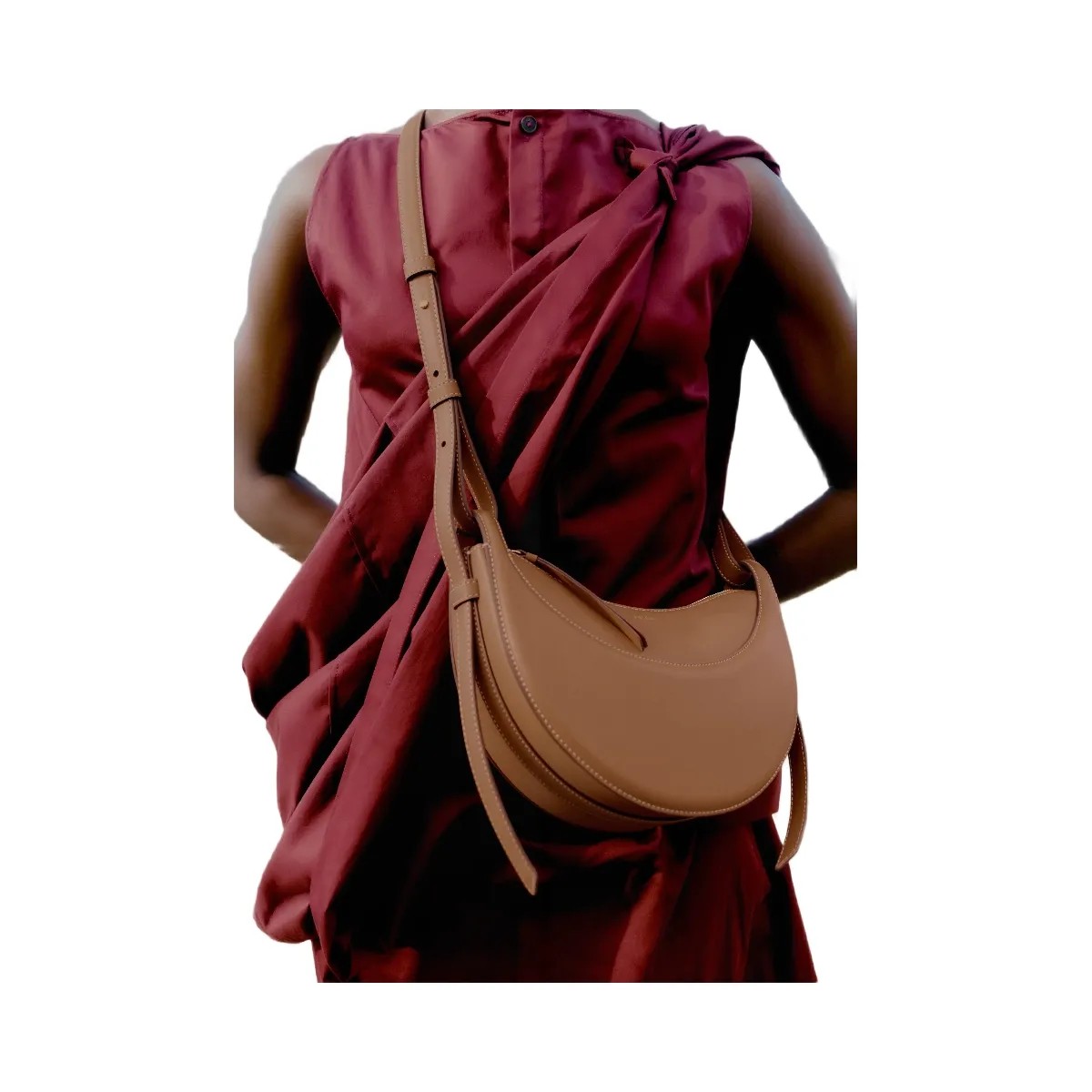 Polène Numéro Dix Smooth Leather Bag Camel - HypeFly India View 4