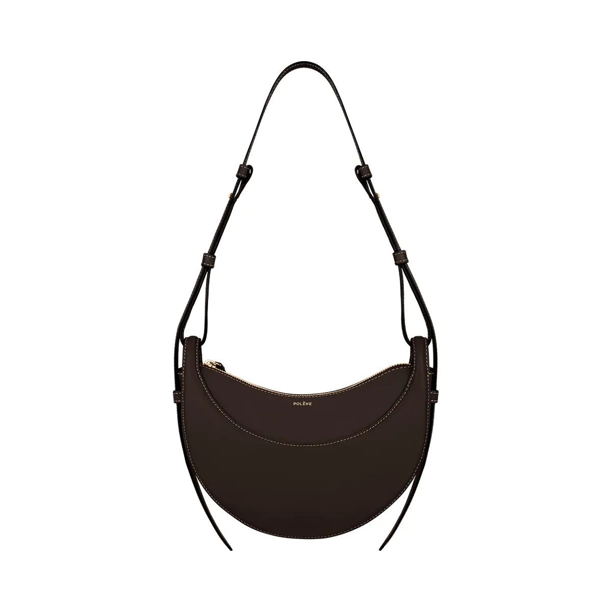 Polène Numéro Dix Smooth Leather Bag Ebony - HypeFly India View 1