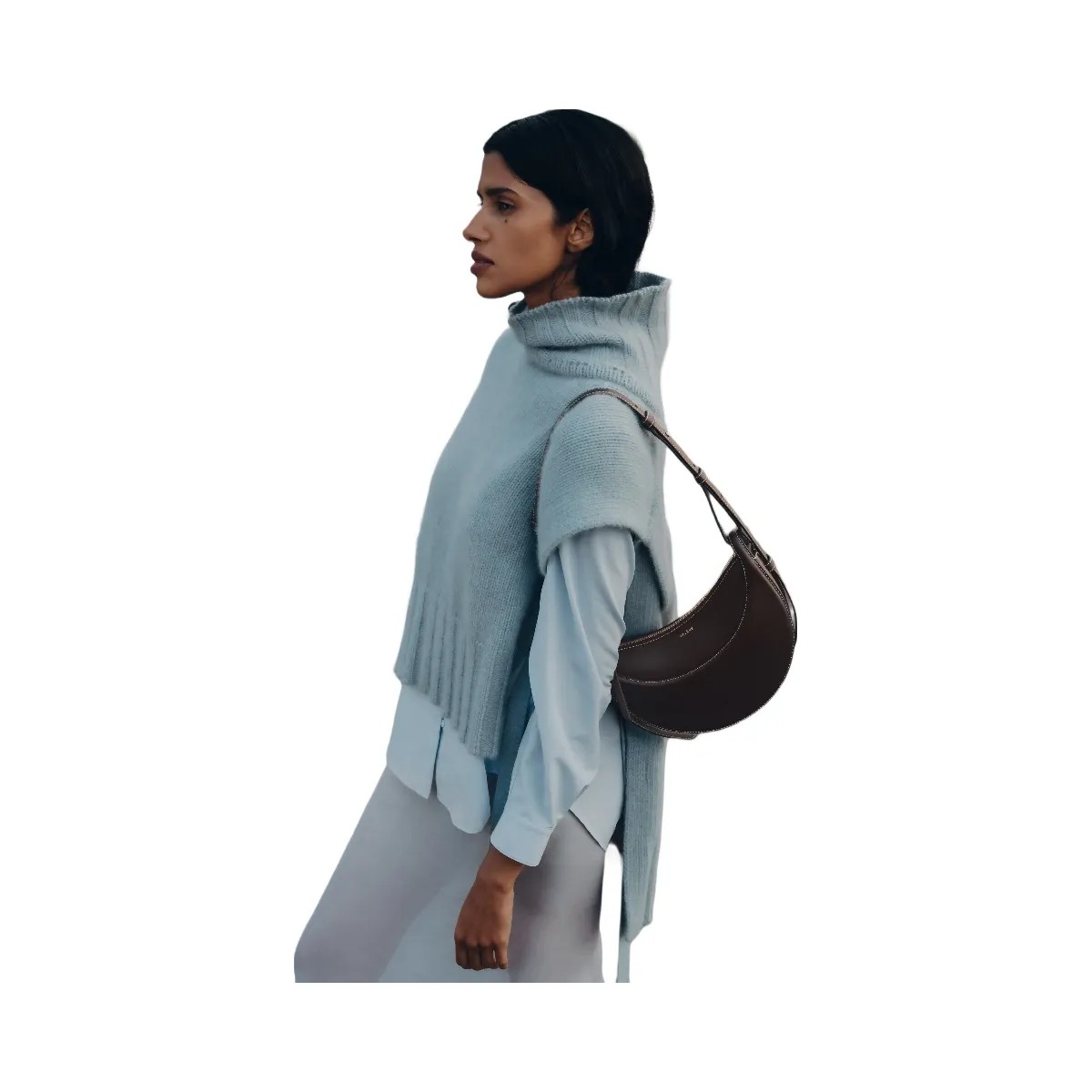 Polène Numéro Dix Smooth Leather Bag Ebony - HypeFly India View 4