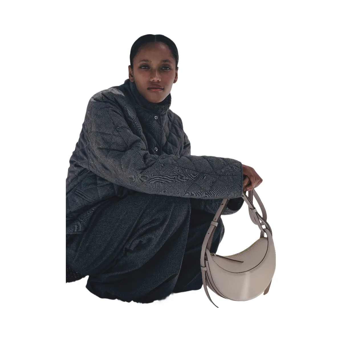 Polène Numéro Dix Smooth Leather Bag Mist - HypeFly India View 2