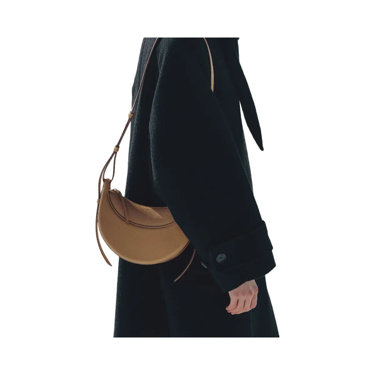 Polène Numéro Dix Smooth Leather Bag Ocher - HypeFly India View 3