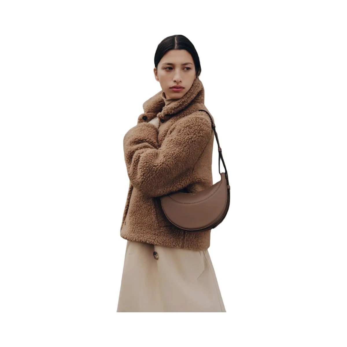Polène Numéro Dix Smooth Leather Bag Root - HypeFly India View 5