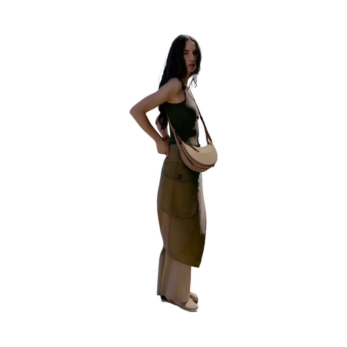 Polène Numéro Dix Smooth Leather Bag Sand - HypeFly India View 2