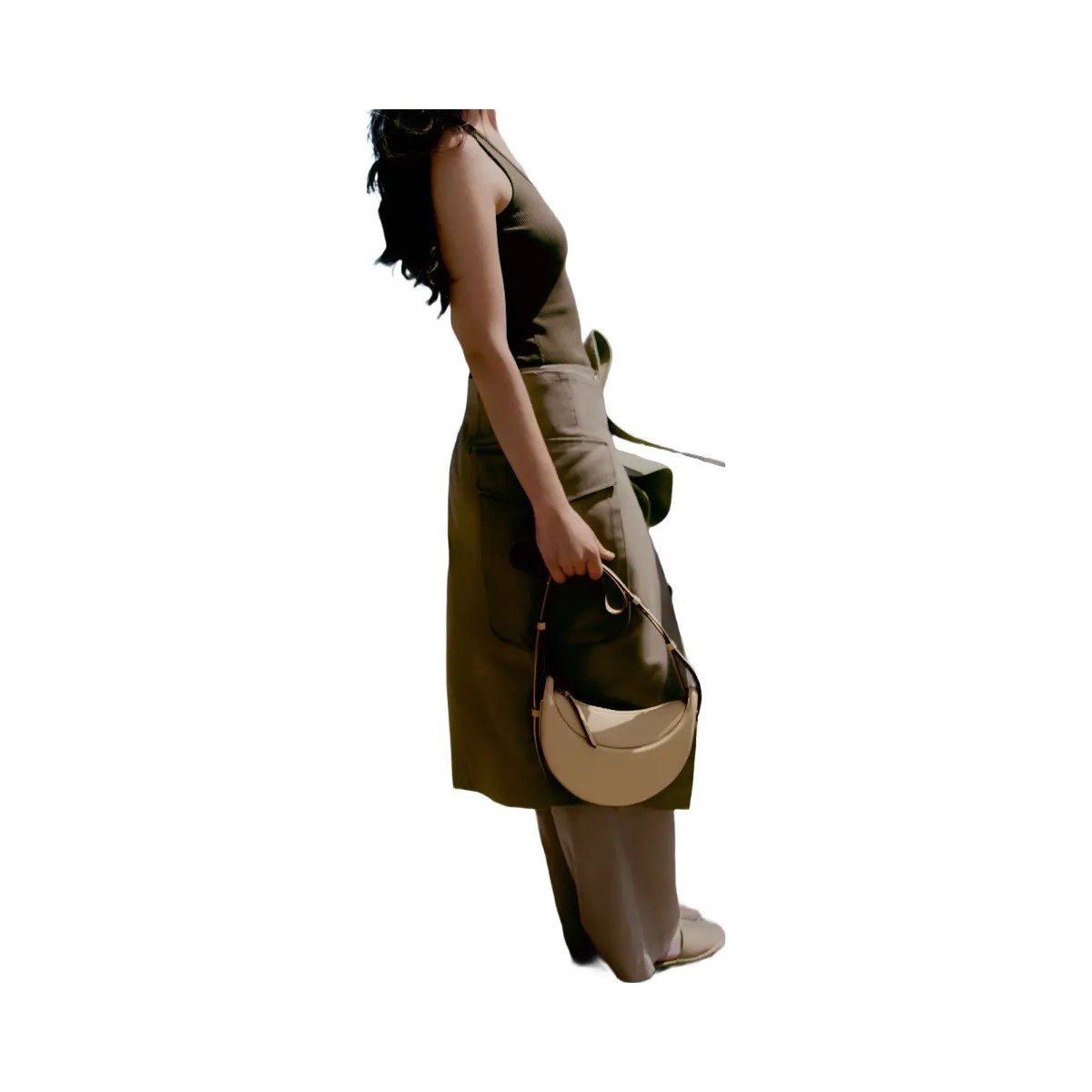 Polène Numéro Dix Smooth Leather Bag Sand - HypeFly India View 4