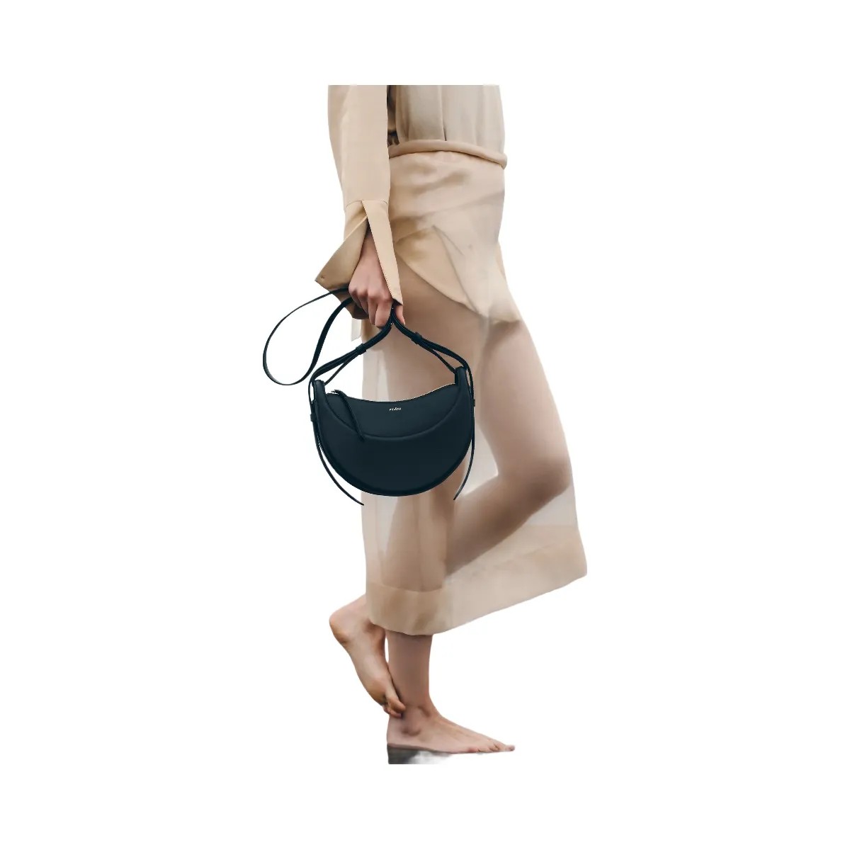 Polène Numéro Dix Textured Leather Bag Black - HypeFly India View 2