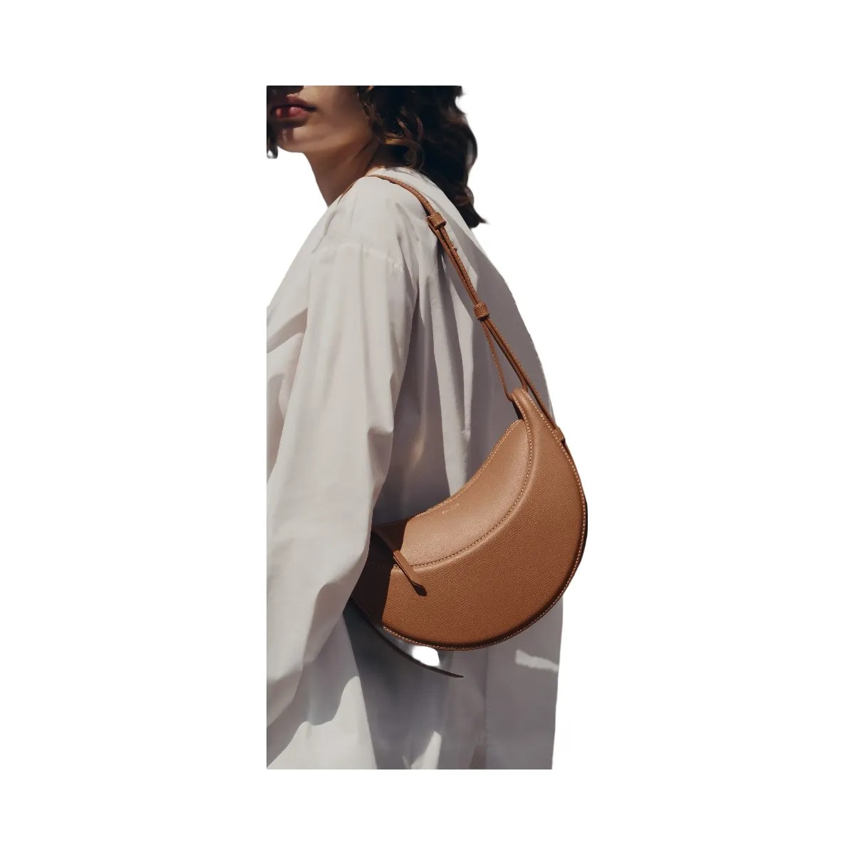 Polène Numéro Dix Textured Leather Bag Camel - HypeFly India View 4