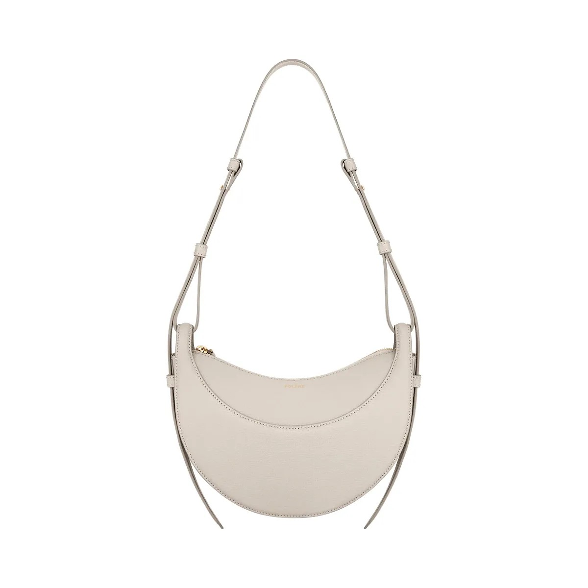 Polène Numéro Dix Textured Leather Bag Chalk - HypeFly India View 1