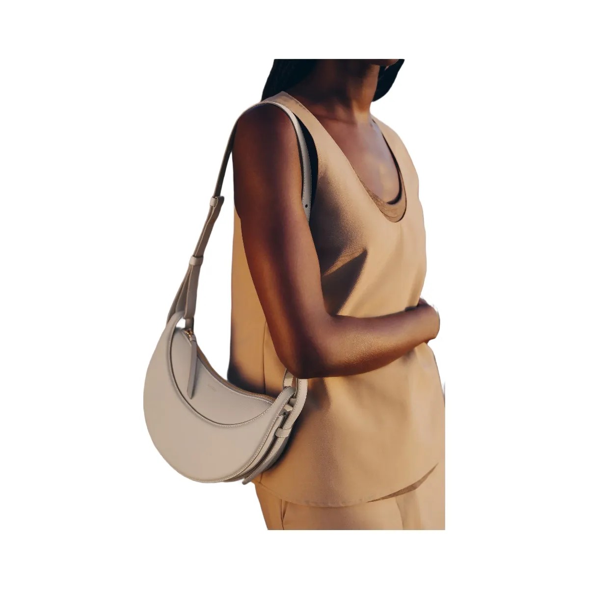 Polène Numéro Dix Textured Leather Bag Chalk - HypeFly India View 5
