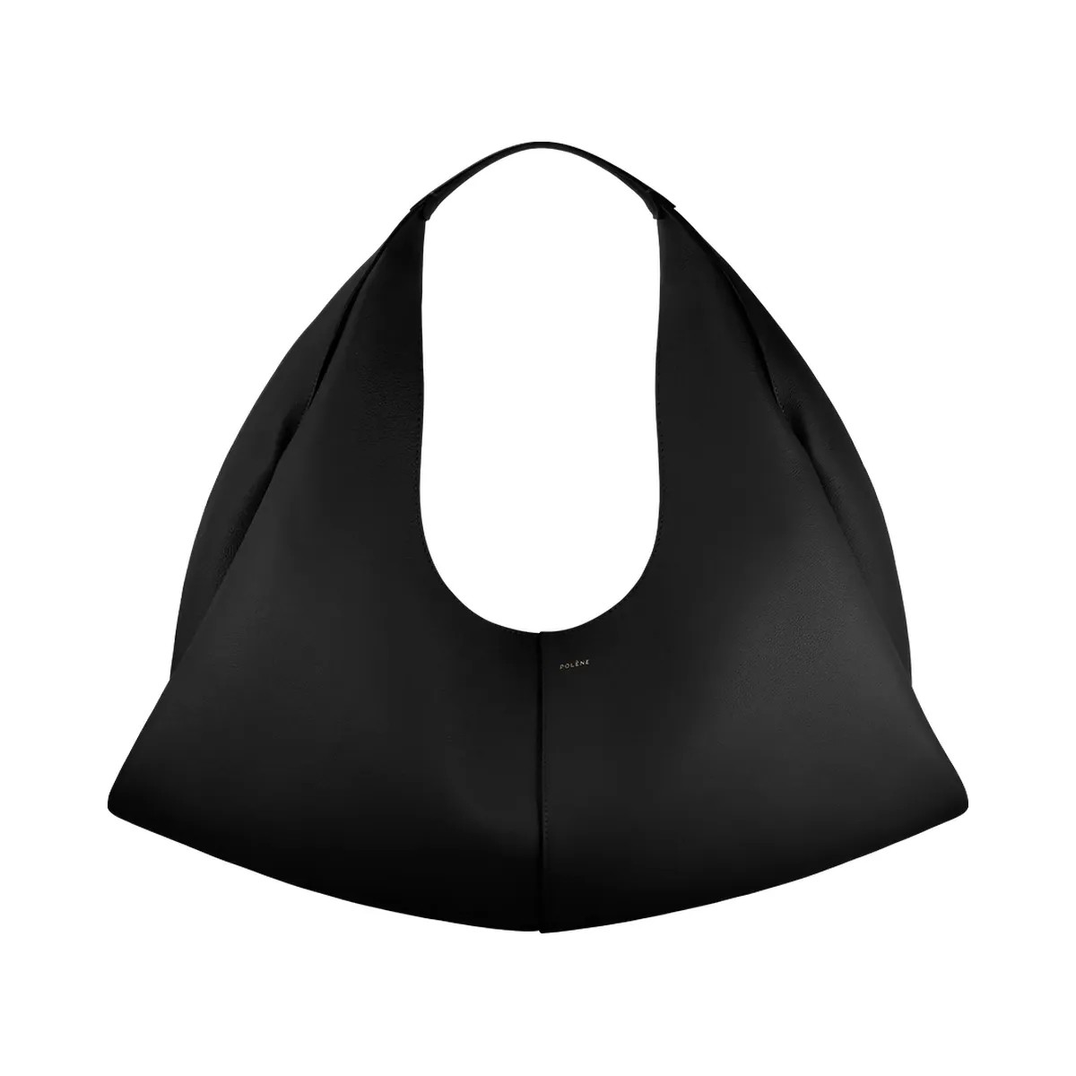 Polène Shuldo Textured Leather Bag Black - HypeFly India View 1