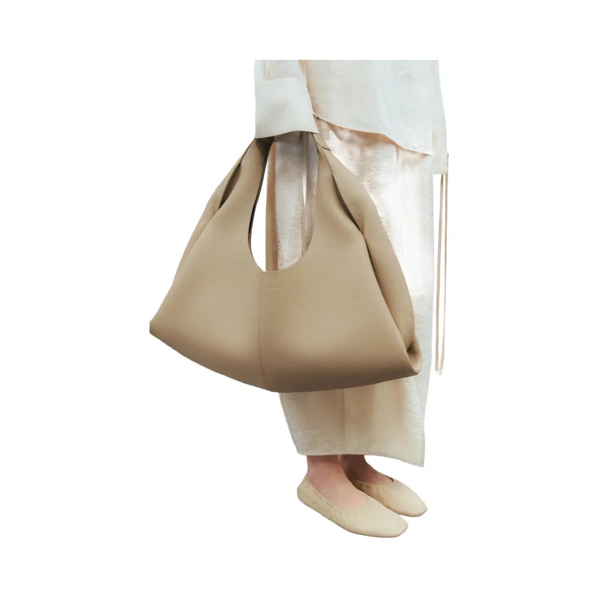 Polène Shuldo Textured Leather Bag Desert - HypeFly India View 2
