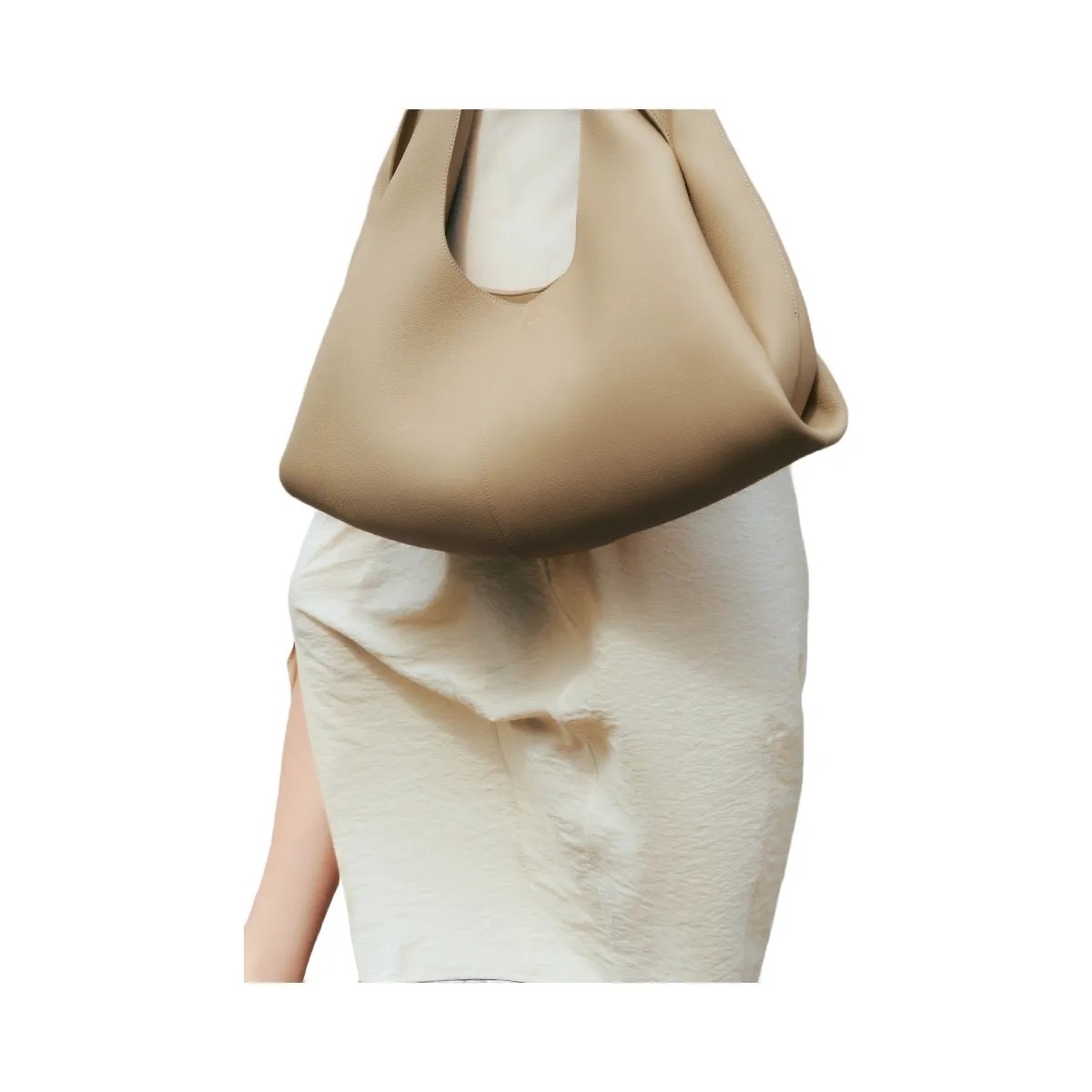 Polène Shuldo Textured Leather Bag Desert - HypeFly India View 4