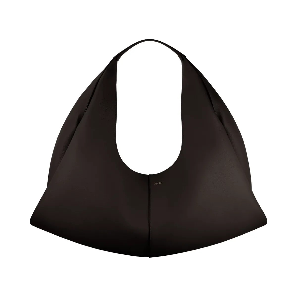 Polène Shuldo Textured Leather Bag Ebony - HypeFly India View 1