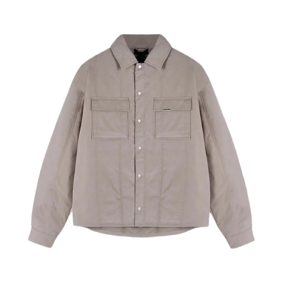 Represent Quilted Overshirt Mid Grey - HypeFly India View 1