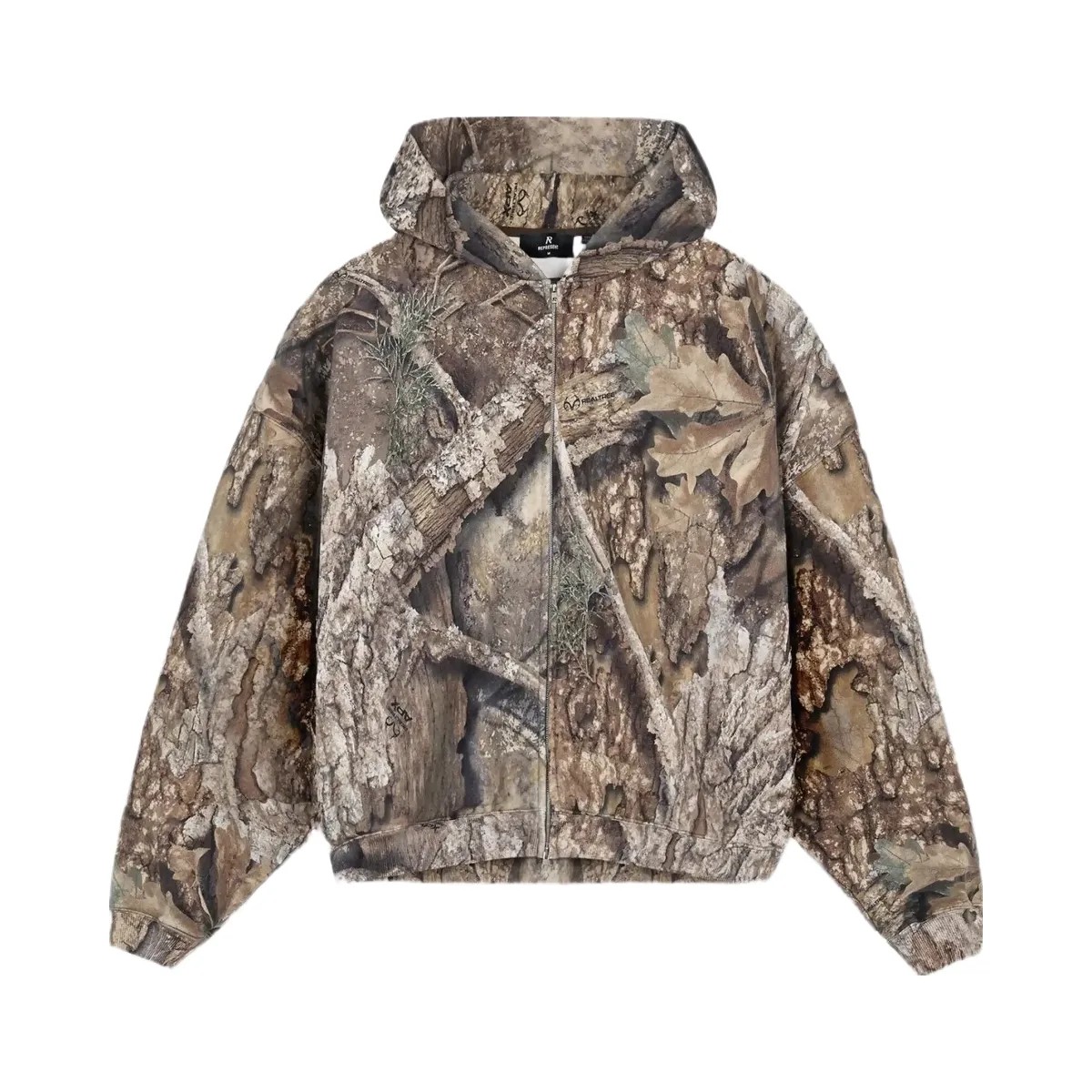 Represent Real Tree Zip Up Camo Hoodie Camo - HypeFly India View 1