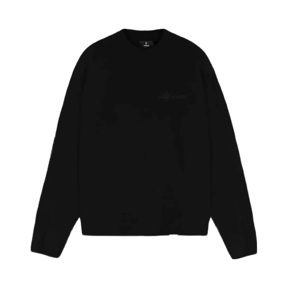 Represent Waffle Long Sleeve T Shirt Black - HypeFly India View 1