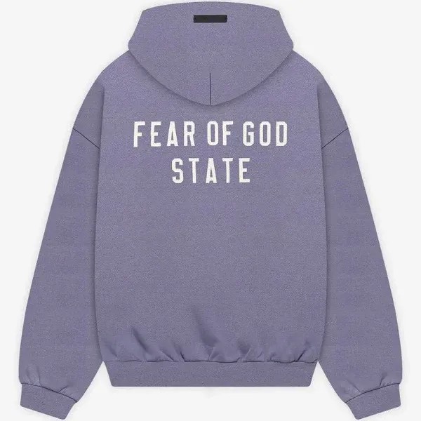 Fear of God Essentials Heavy Fleece Fullzip Hoodie Lavender - HypeFly India View 1