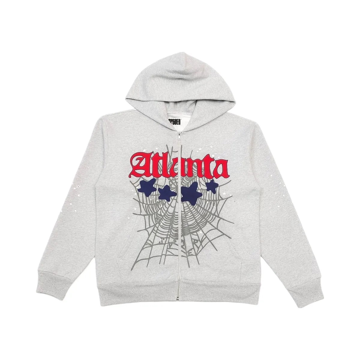 SP5DER Atlanta Full Zip Hoodie Heather Grey - HypeFly India View 1