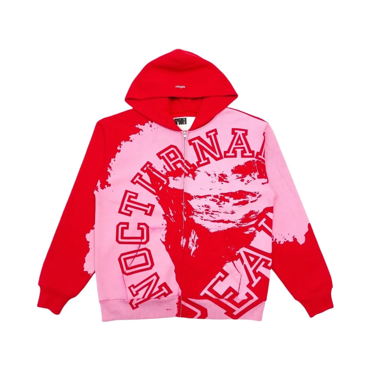 SP5DER Nocturnal Zip Hoodie Red - HypeFly India View 1