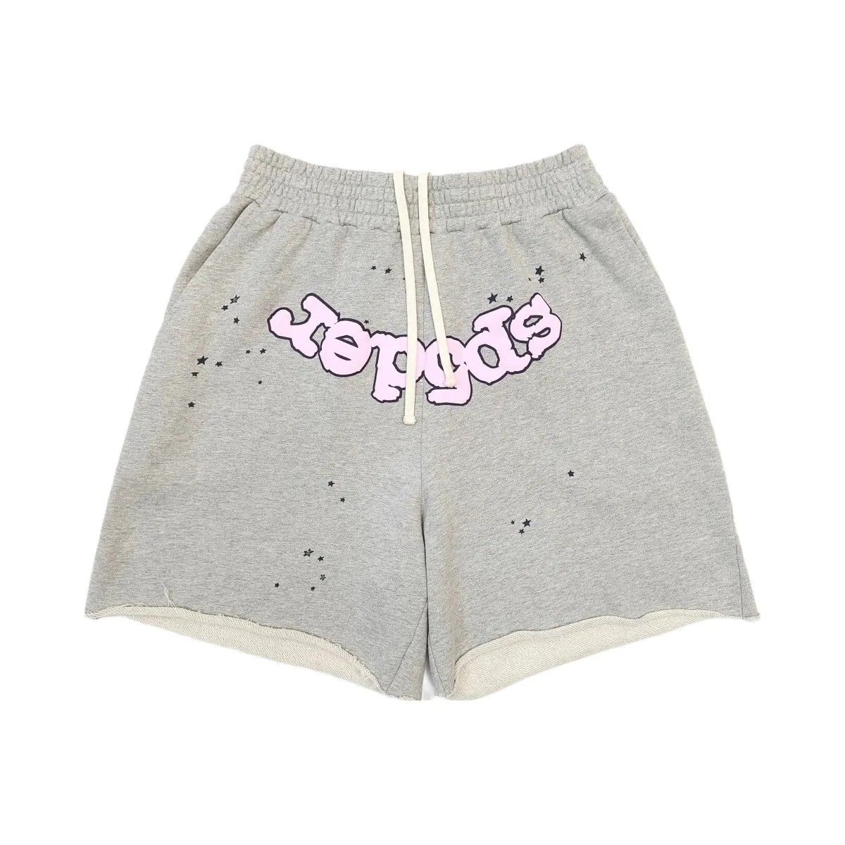 SP5DER Og Web Logo Sweat Short Heather Grey - HypeFly India View 1