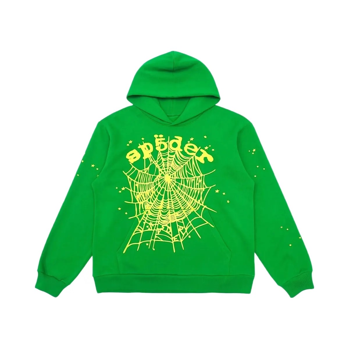 SP5DER Star Og Web V2 Hoodie Slime Green - HypeFly India View 1