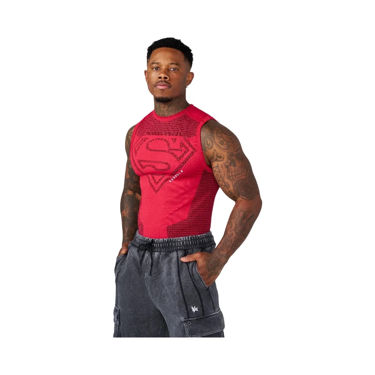 YoungLA Superman Compression Tanks 'Red' - HypeFly India View 1