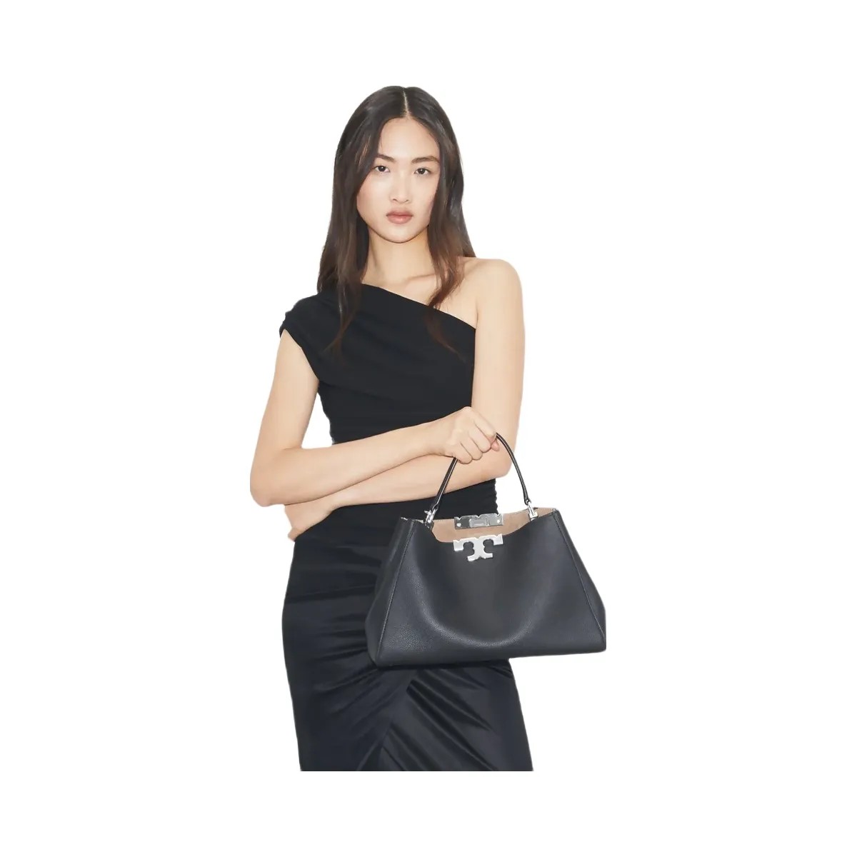 Tory Burch Eleanor Soft Satchel Black - HypeFly India View 3