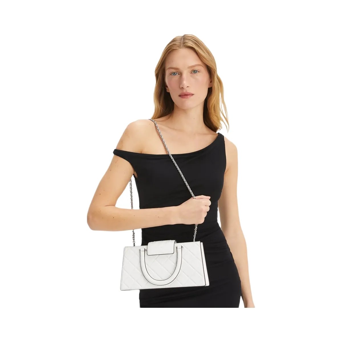 Tory Burch Fleming East-West Tote Blanc - HypeFly India View 1